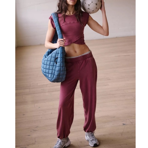 FP Movement by Free People Burgundy Hot Shot Crossover Set - Picture 4 of 6